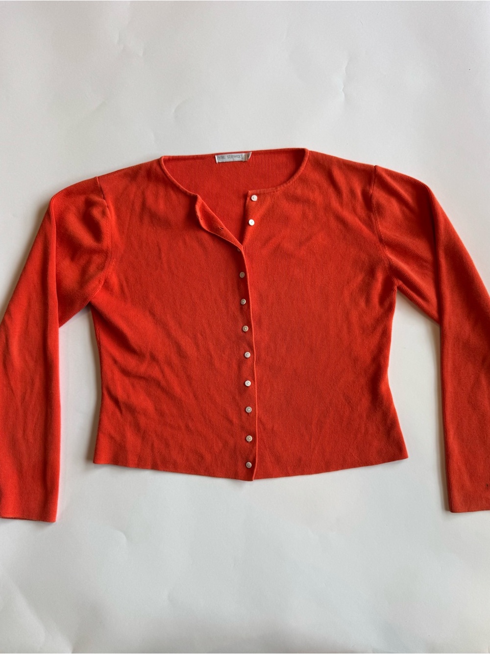 Orange Erik Stewart Orange Cardigan with Small White Buttons 100% cotton